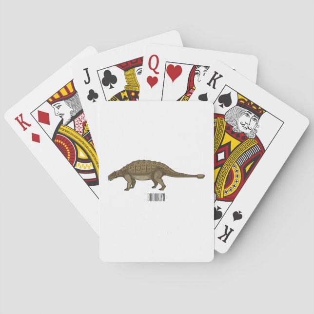 Baraja De Cartas Ilustracion personalizado de Ankylosaurus (Reverso)