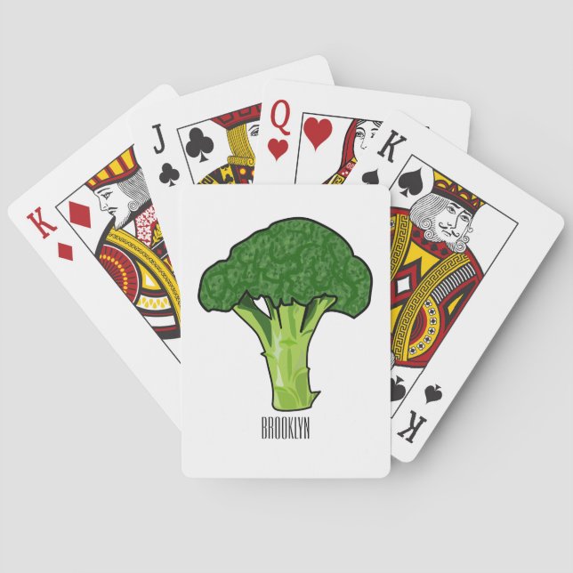 Baraja De Cartas Ilustracion personalizado de Broccoli (Reverso)