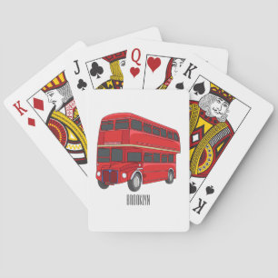 Baraja De Cartas Ilustracion personalizado de bus de dos pisos