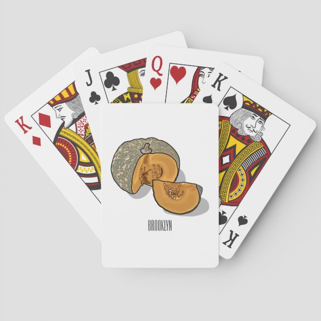 Baraja De Cartas Ilustracion personalizado de calabaza (Reverso)