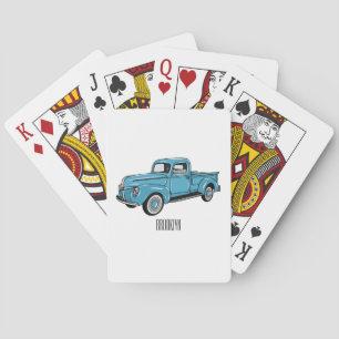 Baraja De Cartas Ilustracion personalizado de camioneta clásica