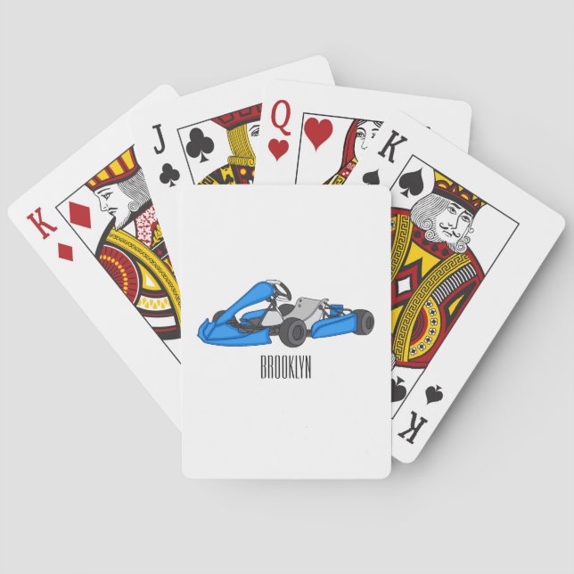 Baraja De Cartas Ilustracion personalizado de carreras de Kart (Reverso)