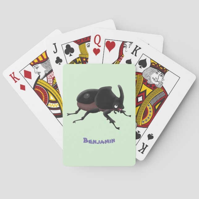 Baraja De Cartas Ilustracion personalizado de escarabajo rinoceront (Reverso)