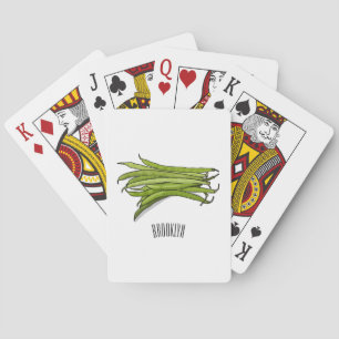 Baraja De Cartas Ilustracion personalizado de frijol verde