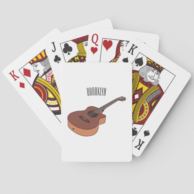 Baraja De Cartas Ilustracion personalizado de guitarra acústica (Reverso)