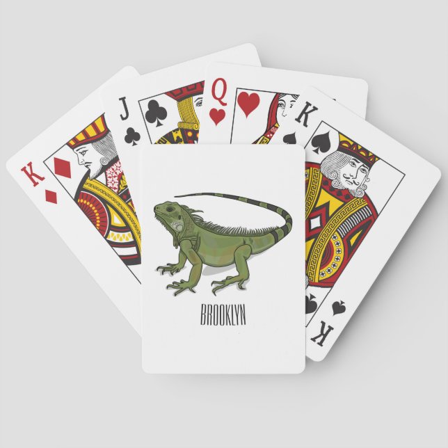 Baraja De Cartas Ilustracion personalizado de Iguana (Reverso)