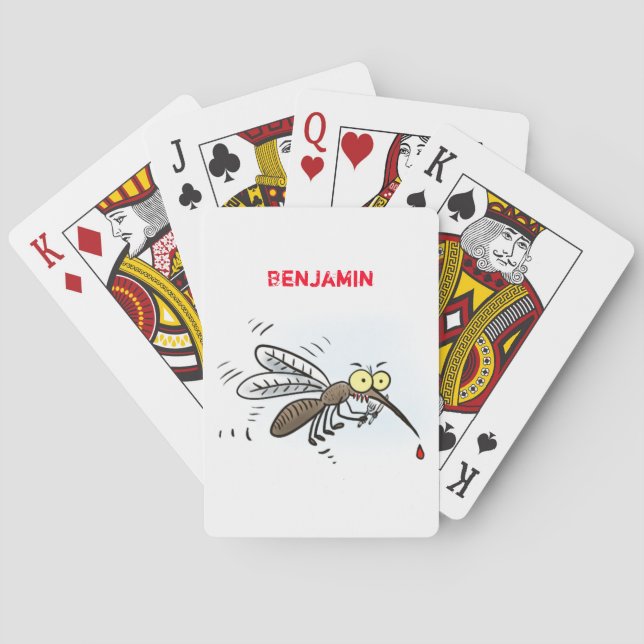 Baraja De Cartas Ilustracion personalizado de insectos de mosquitos (Reverso)