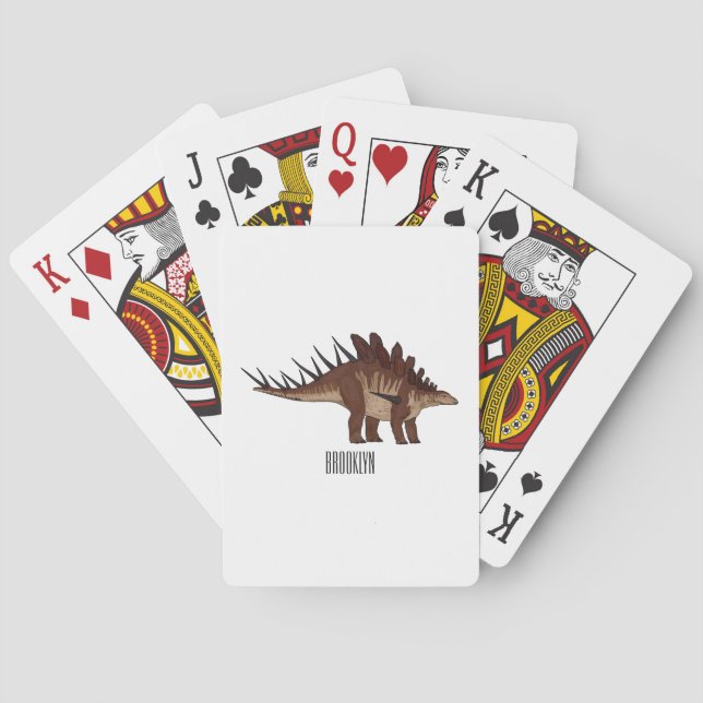 Baraja De Cartas Ilustracion personalizado de Kentrosaurus (Reverso)