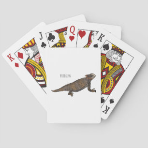 Baraja De Cartas Ilustracion personalizado de lagarto de cuerno de 