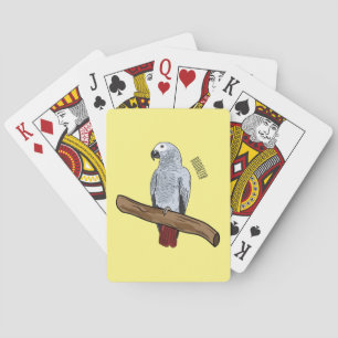 Baraja De Cartas Ilustracion personalizado de loro gris africano
