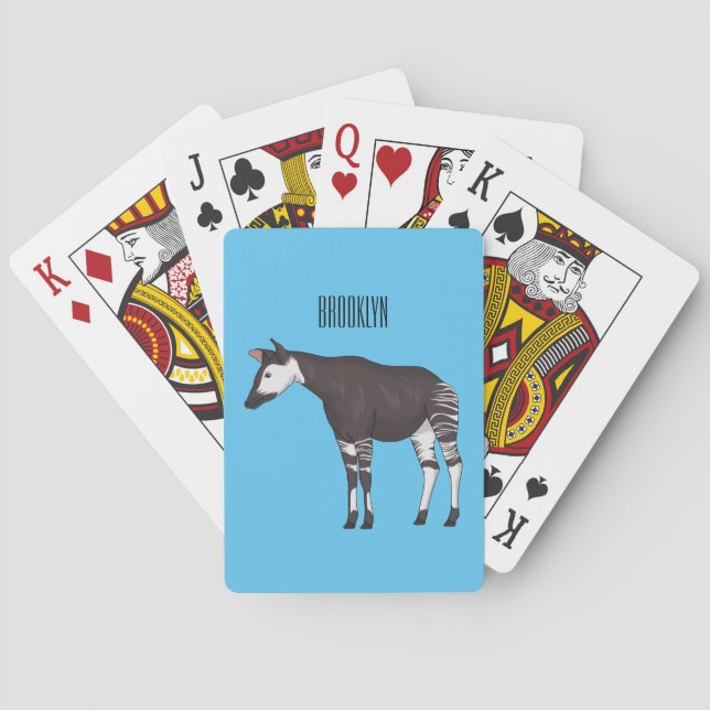 Baraja De Cartas Ilustracion personalizado de Okapi (Reverso)