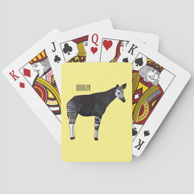 Baraja De Cartas Ilustracion personalizado de Okapi (Reverso)