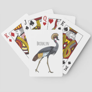 Baraja De Cartas Ilustracion personalizado de pájaro grullo coronad