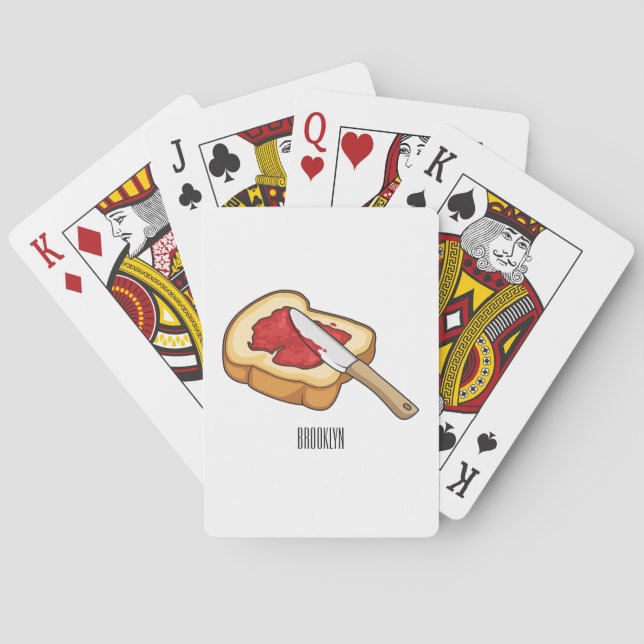 Baraja De Cartas Ilustracion personalizado de pan y mermelada (Reverso)