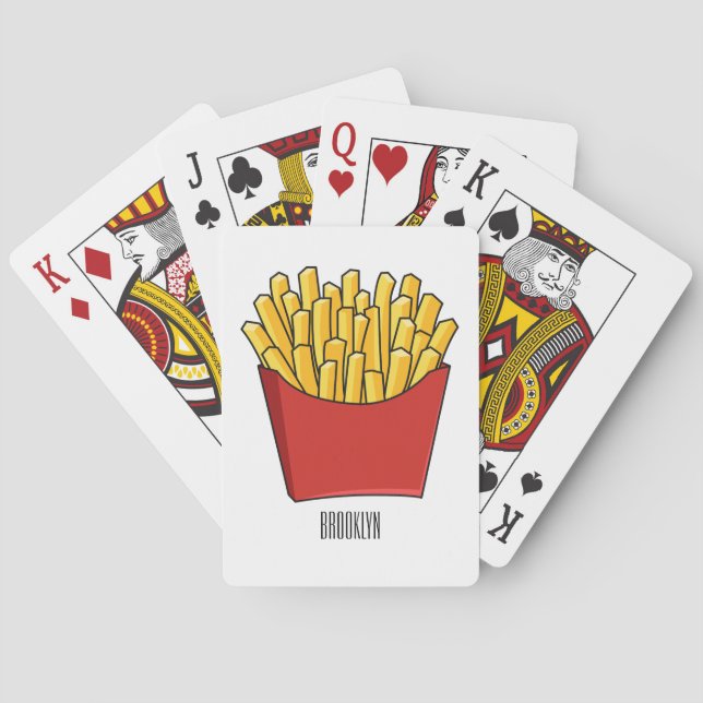 Baraja De Cartas Ilustracion personalizado de patatas fritas (Reverso)