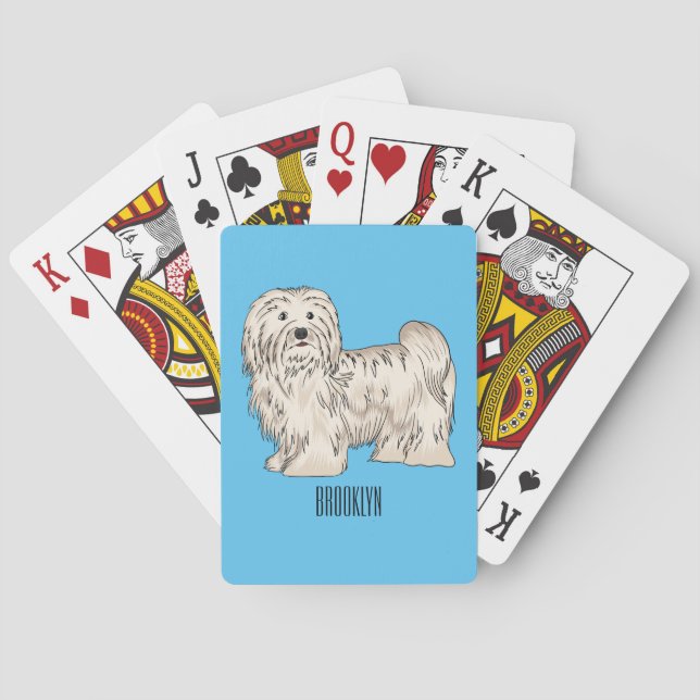 Baraja De Cartas Ilustracion personalizado de perro de La Habana (Reverso)
