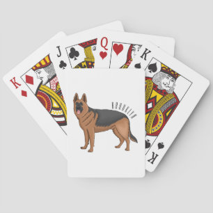 Baraja De Cartas Ilustracion personalizado de perro pastor alemán