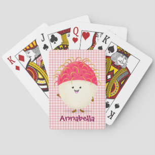 Baraja De Cartas Ilustracion personalizado de rambután rosa suave