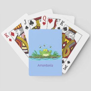 Baraja De Cartas Ilustracion personalizado de rana verde dulce