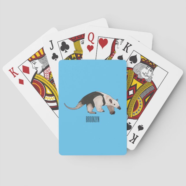 Baraja De Cartas Ilustracion personalizado de Tamandua (Reverso)