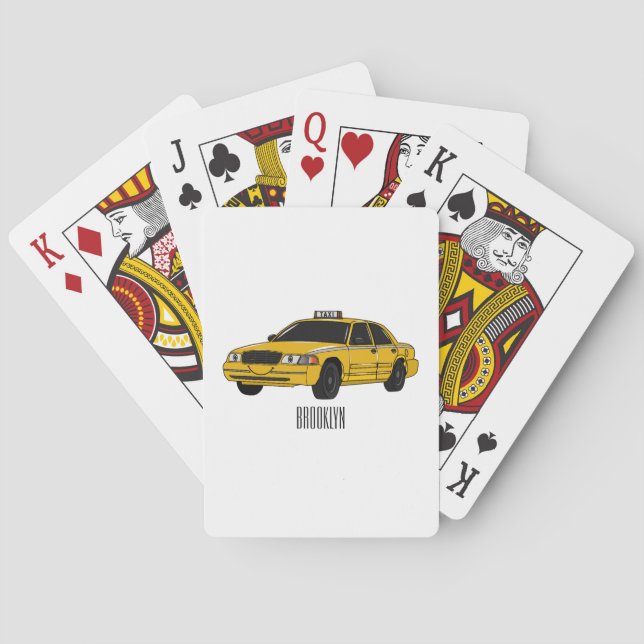 Baraja De Cartas Ilustracion personalizado de taxi (Reverso)