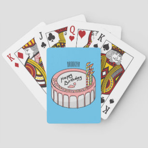 Baraja De Cartas Ilustracion personalizado de torta de cumpleaños