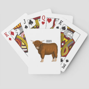 Baraja De Cartas Ilustracion personalizado de vaca de Highland
