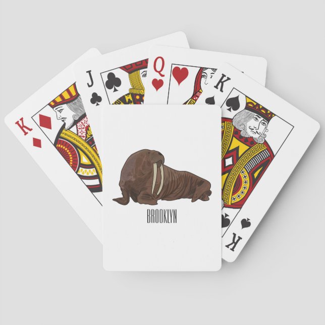 Baraja De Cartas Ilustracion personalizado de Walrus (Reverso)