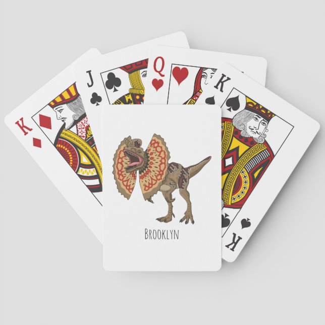 Baraja De Cartas Ilustracion personalizado Dilophosaurus (Reverso)