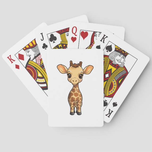 Baraja De Cartas ilustracion personalizado giraffe (Reverso)