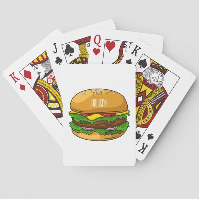 Baraja De Cartas Ilustracion personalizado Hamburger (Reverso)