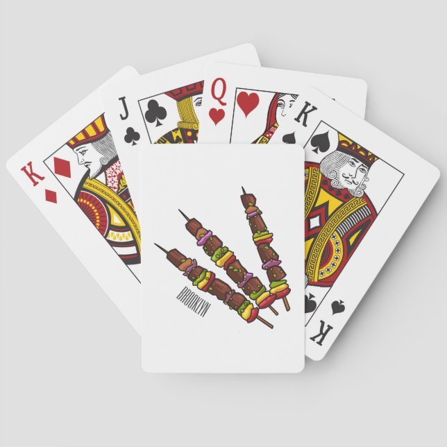 Baraja De Cartas Ilustracion personalizado kebab o kabob (Reverso)