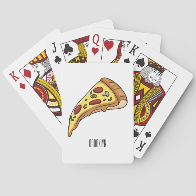 Baraja De Cartas Ilustracion personalizado Pizza (Reverso)