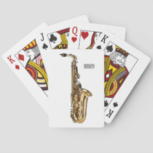 Baraja De Cartas Ilustracion personalizado saxofón