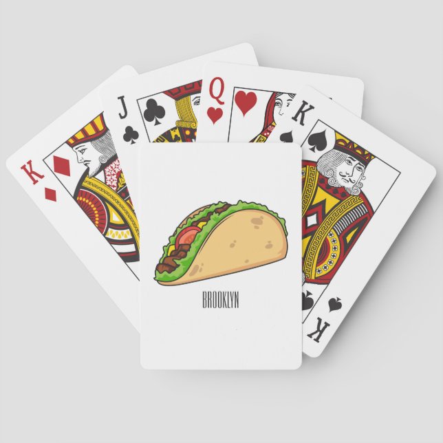 Baraja De Cartas Ilustracion personalizado Taco (Reverso)