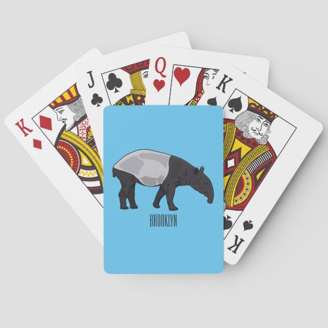 Baraja De Cartas Ilustracion personalizado Tapir (Reverso)