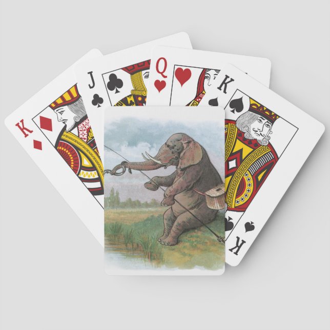 Baraja De Cartas Ilustracion pesquero de Elephant (Reverso)
