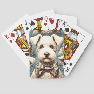 Baraja De Cartas Ilustracion Retro Bedlington Terrier