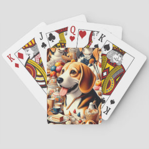 Baraja De Cartas Ilustracion Retro Cute Beagle