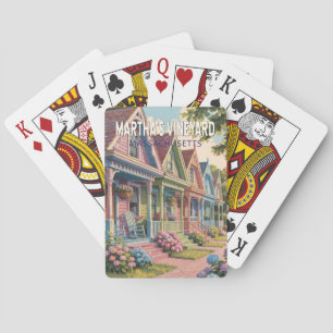 Baraja De Cartas Ilustración retro de Martha's Vineyard Massachuset
