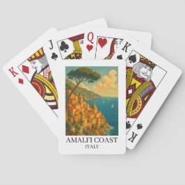 Baraja De Cartas Ilustración vintage de la Costa Amalfitana Italia
