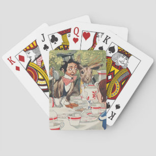 Baraja De Cartas Ilustración vintage de la fiesta del té del Sombre