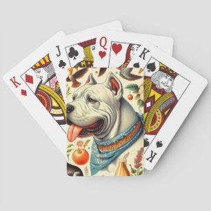 Baraja De Cartas Ilustracion Vintage Dogo Argentino
