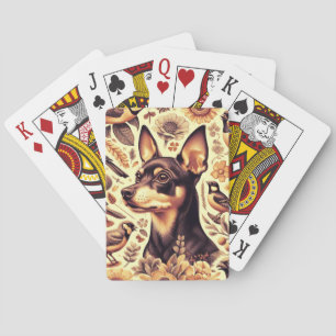 Baraja De Cartas Ilustracion Vintage Pinscher