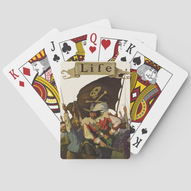 Baraja De Cartas Ilustracion Vintage Pirate Life 1921 (Reverso)