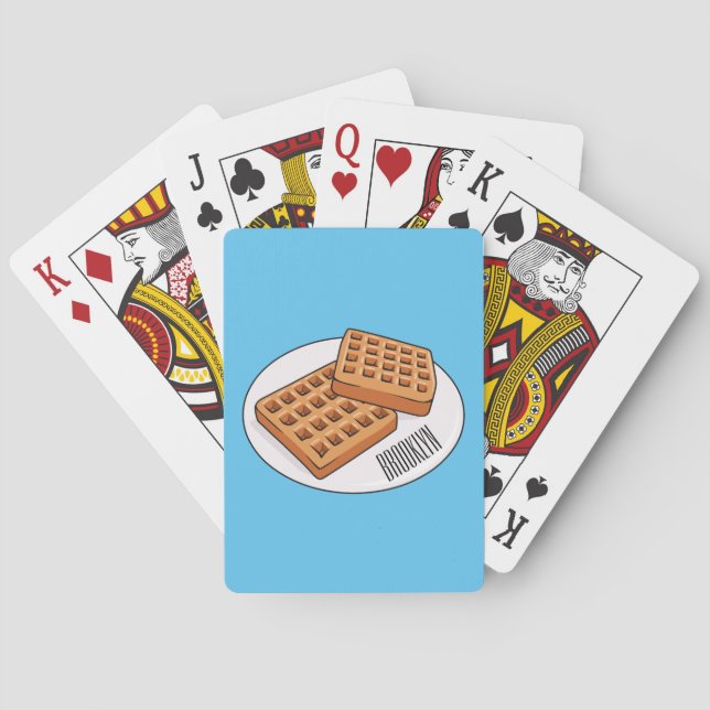 Baraja De Cartas Ilustracion Waffle personalizado (Reverso)