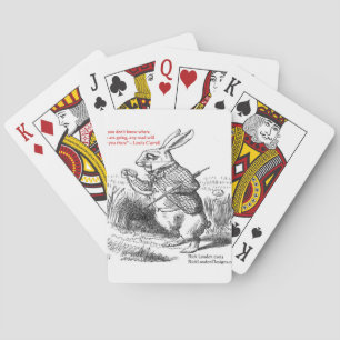 Baraja De Cartas Ilustración y cita de Lewis Carroll Looking Glass