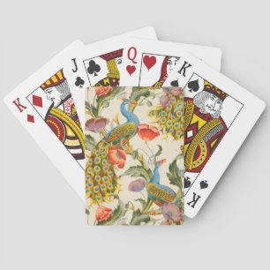 Baraja De Cartas Ilustraciones de pavo real y cachorros