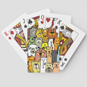 Baraja De Cartas Ilustraciones de perros y gatos animados