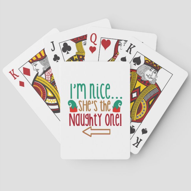 Baraja De Cartas Im Nice Shes Naughty Elf Gorra (Reverso)